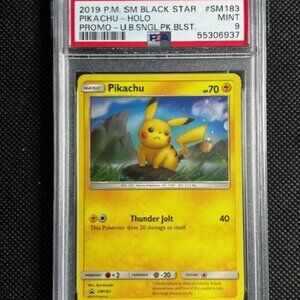2019 POKEMON SM BLACK STAR UNBROKEN BONDS BLISTER #SM183 PIKACHU-HOLO PSA 9